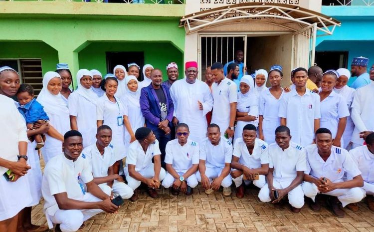  The CEO of the Aliyu Bello Charity Educational Foundation, Hon. Aliyu Bello PhD, received a delegation of management and student leaders from the College of Nursing and Sciences, Lafia, at his office for a courtesy visit.